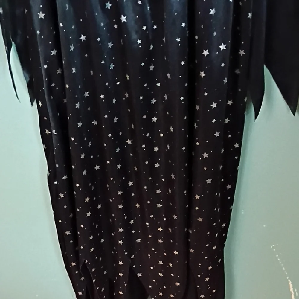 🧹Girls Witch Costume Size 7/8 With Headband Hat Black Starry Witch Costume